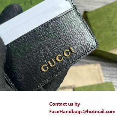 Gucci Card case with Gucci script 773428 leather Black 2024