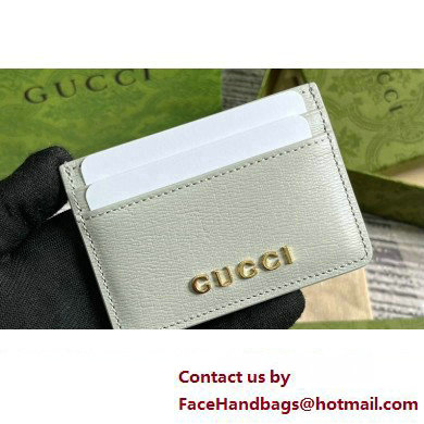 Gucci Card case with Gucci script 773428 leather Light Gray 2024