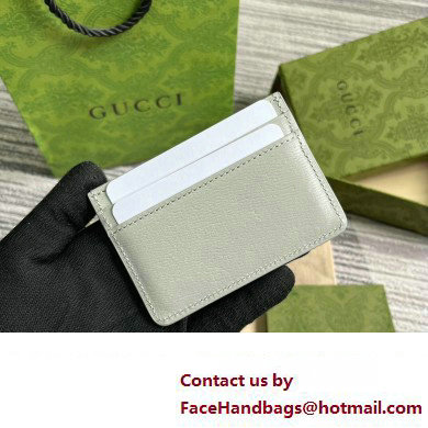 Gucci Card case with Gucci script 773428 leather Light Gray 2024