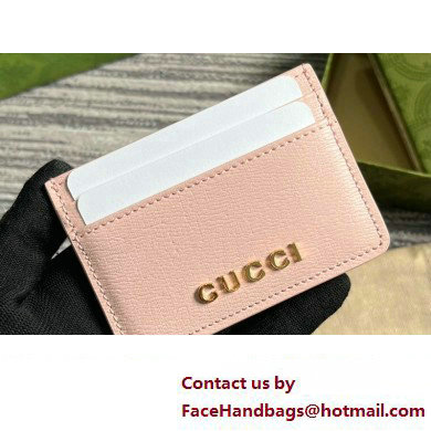 Gucci Card case with Gucci script 773428 leather Light Pink 2024 - Click Image to Close