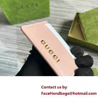 Gucci Card case with Gucci script 773428 leather Light Pink 2024