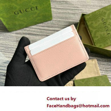 Gucci Card case with Gucci script 773428 leather Light Pink 2024