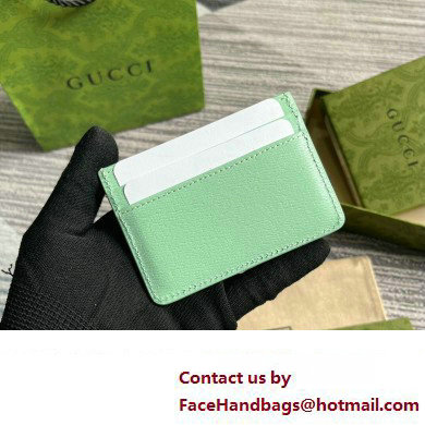 Gucci Card case with Gucci script 773428 leather Pale Green 2024