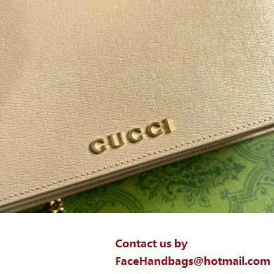 Gucci Chain wallet with Gucci script 772643 leather Light Beige 2024