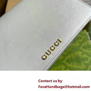 Gucci Chain wallet with Gucci script 772643 leather Light Gray 2024