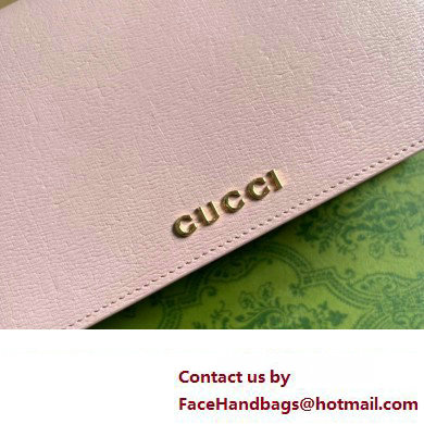 Gucci Chain wallet with Gucci script 772643 leather Light Pink 2024