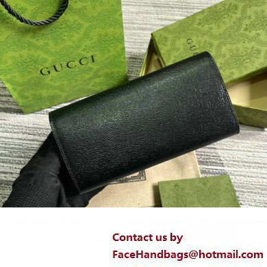 Gucci Continental wallet with Gucci script 772638 leather Black 2024