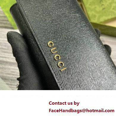 Gucci Continental wallet with Gucci script 772638 leather Black 2024