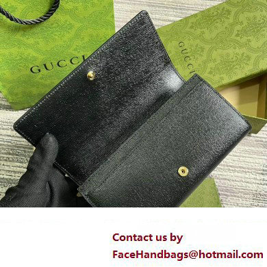 Gucci Continental wallet with Gucci script 772638 leather Black 2024