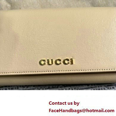 Gucci Continental wallet with Gucci script 772638 leather Light Beige 2024