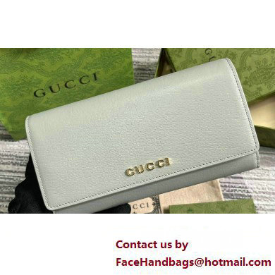 Gucci Continental wallet with Gucci script 772638 leather Light Gray 2024