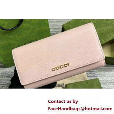 Gucci Continental wallet with Gucci script 772638 leather Light Pink 2024