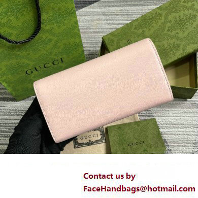 Gucci Continental wallet with Gucci script 772638 leather Light Pink 2024