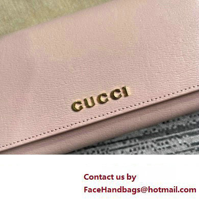 Gucci Continental wallet with Gucci script 772638 leather Light Pink 2024