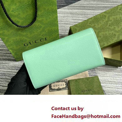 Gucci Continental wallet with Gucci script 772638 leather Pale Green 2024