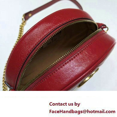 Gucci GG Marmont Mini Round Shoulder Bag 550154 Leather Red