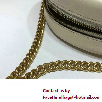 Gucci GG Marmont Mini Round Shoulder Bag 550154 Leather White