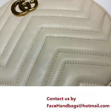 Gucci GG Marmont Mini Round Shoulder Bag 550154 Leather White