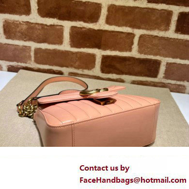 Gucci GG Marmont Mini Top Handle Bag 547260 Leather Peach