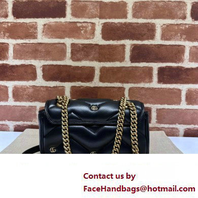 Gucci GG Marmont Mini shoulder bag 446744 Leather Black with small Double G studs 2024