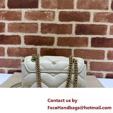 Gucci GG Marmont Mini shoulder bag 446744 Leather White with small Double G studs 2024