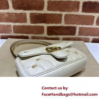 Gucci GG Marmont Mini shoulder bag 446744 Leather White with small Double G studs 2024