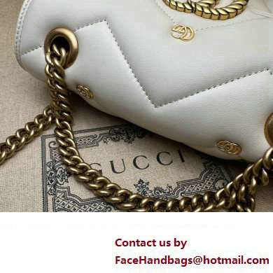 Gucci GG Marmont Mini shoulder bag 446744 Leather White with small Double G studs 2024