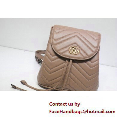 Gucci GG Marmont Rucksack Backpack Bag 528129 Nude