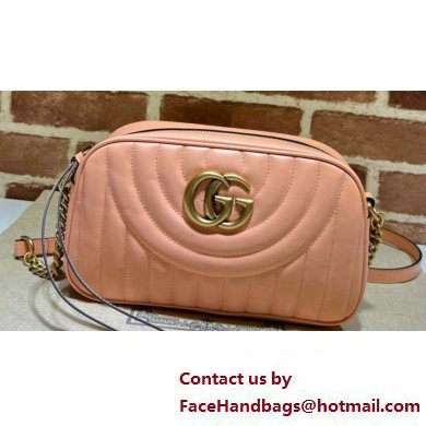 Gucci GG Marmont Small shoulder Camera Bag 447632 Leather Peach