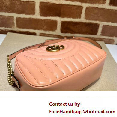 Gucci GG Marmont Small shoulder Camera Bag 447632 Leather Peach