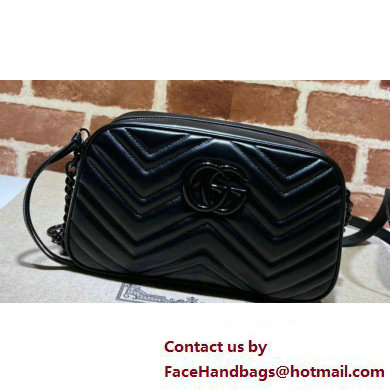 Gucci GG Marmont Small shoulder Camera Bag 447632 leather Black with Brass hardware