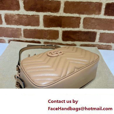 Gucci GG Marmont Small shoulder Camera Bag 447632 leather Nude with Brass hardware