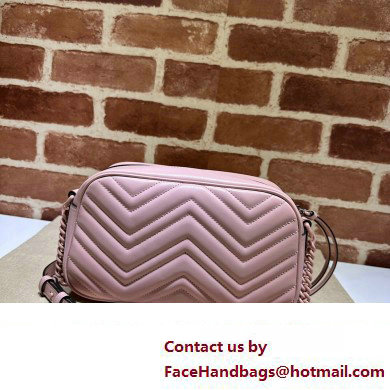 Gucci GG Marmont Small shoulder Camera Bag 447632 leather Pink with Brass hardware