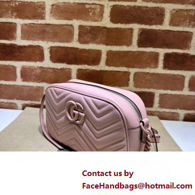 Gucci GG Marmont Small shoulder Camera Bag 447632 leather Pink with Brass hardware