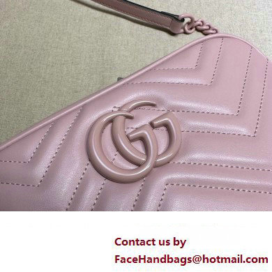 Gucci GG Marmont Small shoulder Camera Bag 447632 leather Pink with Brass hardware