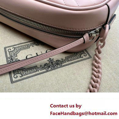 Gucci GG Marmont Small shoulder Camera Bag 447632 leather Pink with Brass hardware