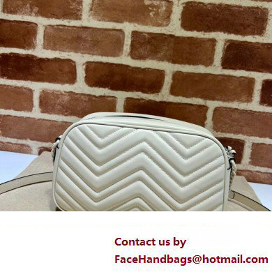 Gucci GG Marmont Small shoulder Camera Bag 447632 leather White with Brass hardware