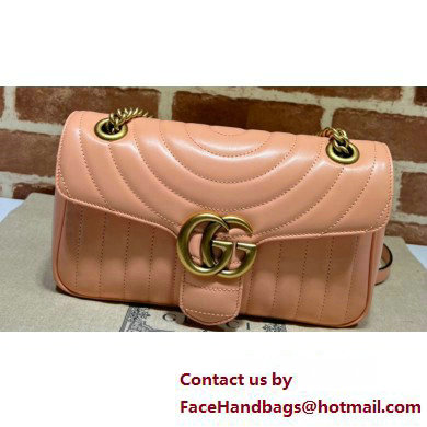 Gucci GG Marmont Small shoulder bag 443497 Leather Peach - Click Image to Close