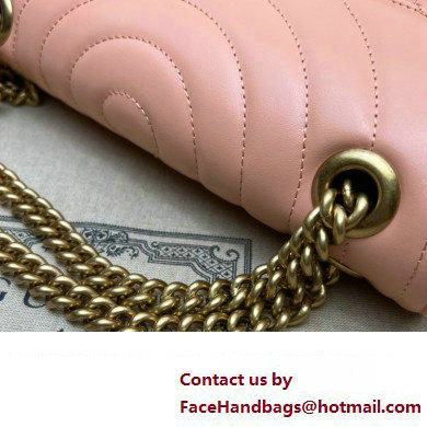 Gucci GG Marmont Small shoulder bag 443497 Leather Peach