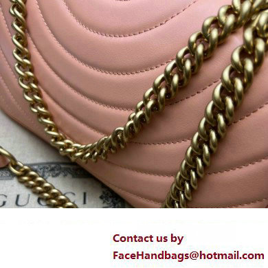 Gucci GG Marmont Small shoulder bag 443497 Leather Peach