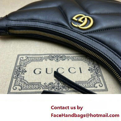 Gucci GG Marmont Small shoulder bag 777263 chevron leather Black