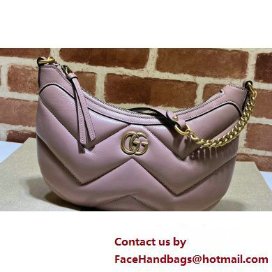 Gucci GG Marmont Small shoulder bag 777263 chevron leather Nude Pink