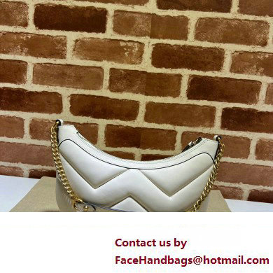 Gucci GG Marmont Small shoulder bag 777263 chevron leather White - Click Image to Close