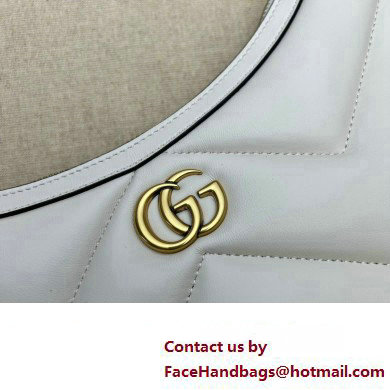 Gucci GG Marmont Small shoulder bag 777263 chevron leather White