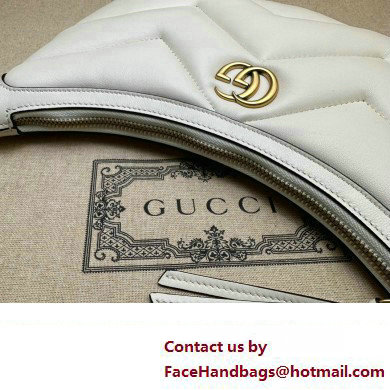 Gucci GG Marmont Small shoulder bag 777263 chevron leather White