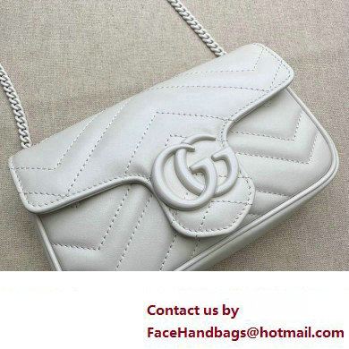 Gucci GG Marmont Super Mini shoulder bag 476433 leather White with Brass hardware 2024