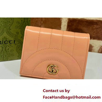 Gucci GG Marmont card case wallet 466492 Leather Peach