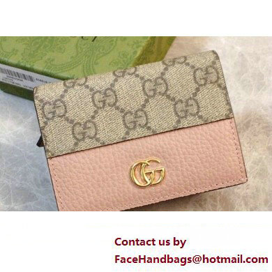 Gucci GG Marmont card case wallet 658610 Pink