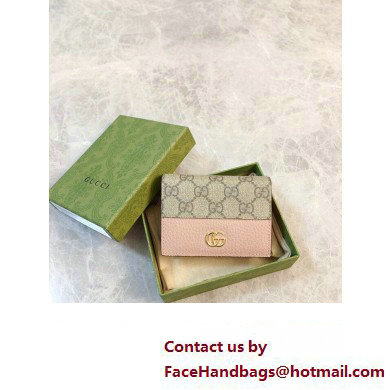 Gucci GG Marmont card case wallet 658610 Pink