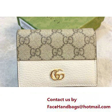 Gucci GG Marmont card case wallet 658610 White - Click Image to Close